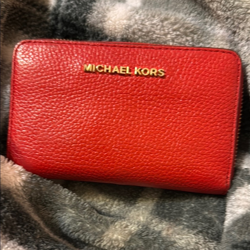 Michael Kors Red Leather Wallet